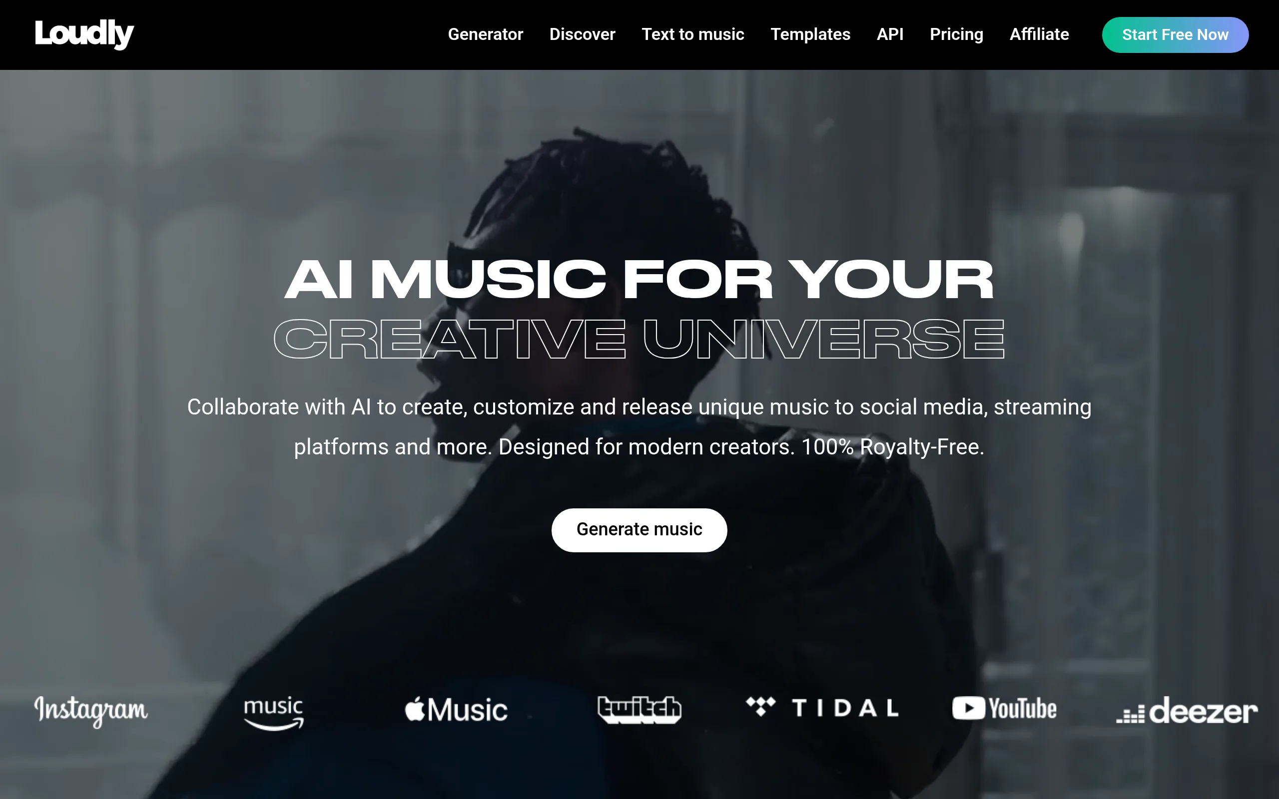 Loudly: AI-генератор музыки с дистрибуцией и роялти-фри лицензией