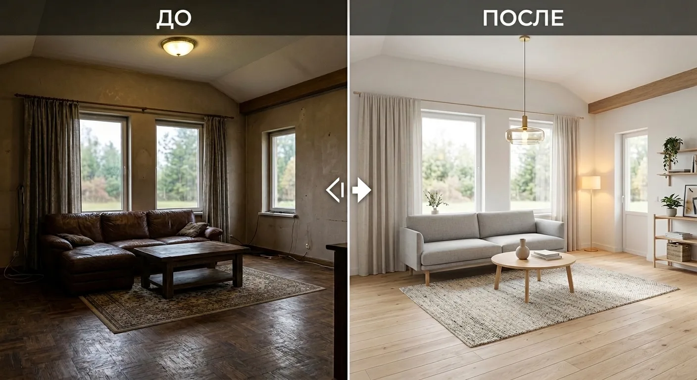 Обработка фотографии «до и после»